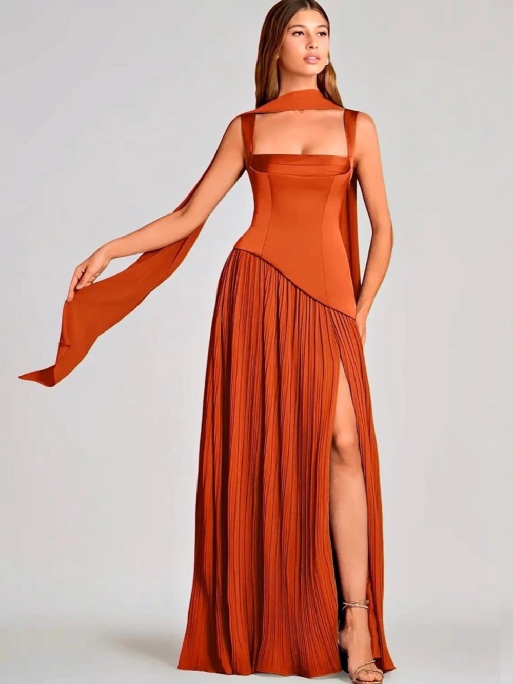 Azazie Stephanie Maxi Dress Burnt Orange Dress